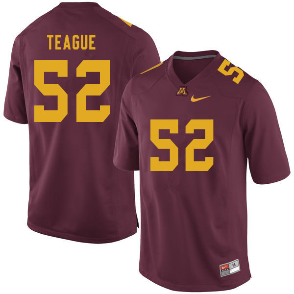 Men #52 Jamaal Teague Minnesota Golden Gophers College Football Jerseys Sale-Maroon